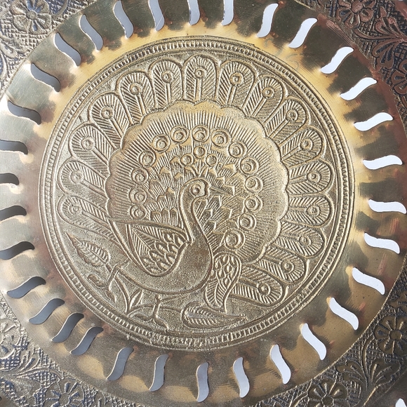 Vintage Brass Peacock Trivet Bowl - Picture 6 of 6